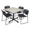 Kobe Kobe Square Table & Chair Set, Wood, Metal, Polypropylene Top TKB4848PL44BK - alternate 1
